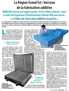 Lire la suite à propos de l’article « La Région Grand Est : berceau de la fabrication additive » article Equip’Prod n°109 Avril 2019